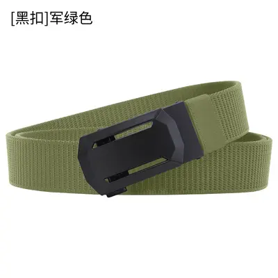跨境专供男士战术腰带38加厚编织尼龙皮带合金自动扣运动裤腰带 - 11