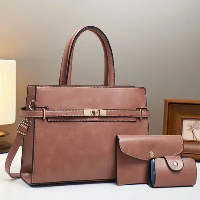 Three-Piece Shape-Retaining Handbag Set, Minimalist Women's Bag