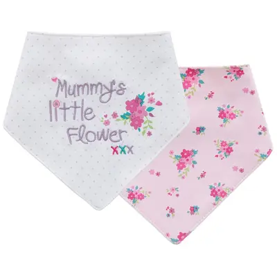 Baby Pure Cotton Waterproof Cartoon Bib Set, Triangle Drool Bib, 2 Pieces - 4
