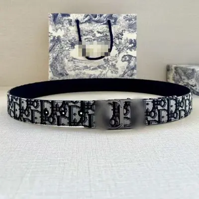 New CD Letter Buckle Genuine Leather Belt Men's Flat Grain First Layer Cowhide Casual Versatile Trendy Business Men's Waist Belt - 11