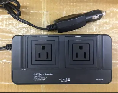 200W Car Inverter with Multi Sockets and USB Ports, Display Power Converter - 11