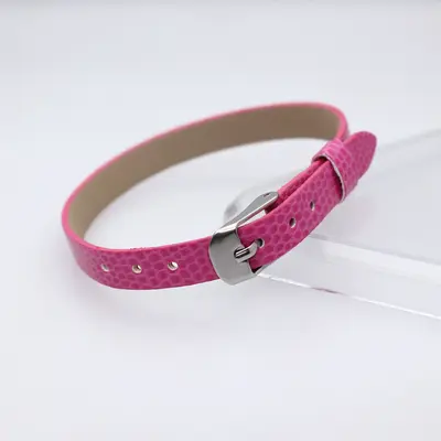 DIY 8mm PU leather wristband, slide charm compatible - 11