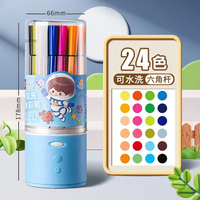 Deli HM654 suluboya kalem 12 renk yıkanabilir 36 çocuk sanat özel 24/48 fırça grafiti seti toptan - 11