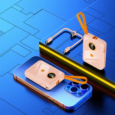 Powerbank 20000mAh mit integriertem Dual-Kabel Schnellladung 22,5W tragbar mit Kabel - 10