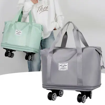Erweiterbare Reisetasche mit Universalrädern, großes Fassungsvermögen, Damen-Nasswäsche-Trennaufbewahrung, Geschäftsreise-Fitnesstasche, Universitäts-Reisetasche - 5