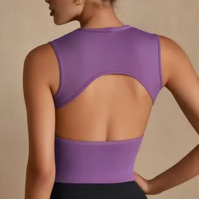 Quick-Dry Seamless Yoga Tank Top for Running and Fitness - 12