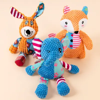 Peluş Köpek Oyuncağı, Tilki ve Fil Figürlü, Sesli, Küçük Irk - 1