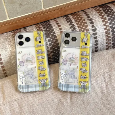 iPhone 17/16 Pro Max phone case, kitten design, full coverage