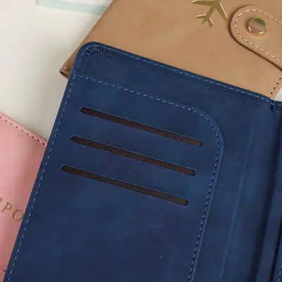 Leather Passport Protection Holder with Multiple Card Slots