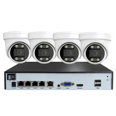 4-Kanal-POE-Überwachungsset 8MP Dome-Kamera Monitor - 6