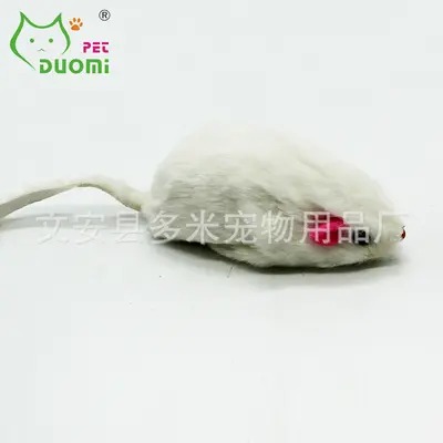 2 Inch Rabbit Fur Mouse Cat Toy, Real Fur, Self-Play - 4
