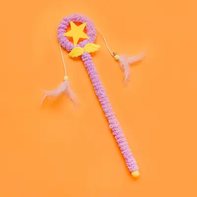 Sakura Magic Wand Cat Toy with Feather Teaser and Bell String