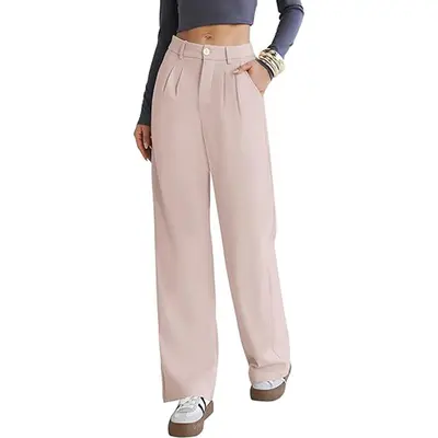 Damen-Stoffhose mit hohem Bund, gerades Bein, Herbst-Winter - 8
