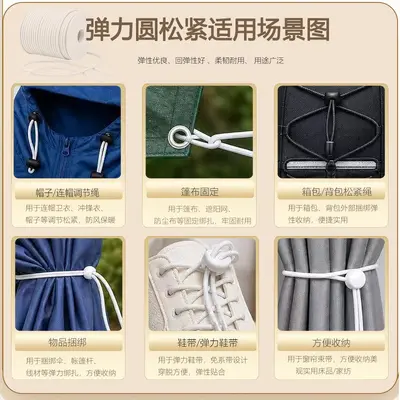 Multi-Strand Latex Elastic Cord 0.8-2.5mm, High Elasticity - 4