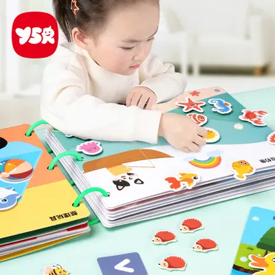 Children's DIY Quiet Book with Velcro Tear-and-Stick Activities, Ages 3+