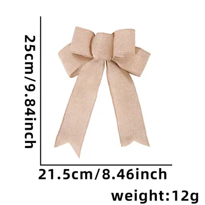 Christmas Small Bow Necklace, DIY Accessory, Linen Material - 8