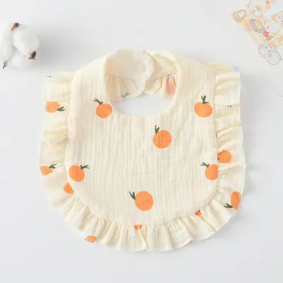 Reine Baumwolle Baby-Lätzchen mit Rüschen, Klasse A Mull, saugfähig - 10