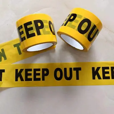 PE Warning Tape, Halloween CAUTION Print, Non-Adhesive, Single-Use - 9