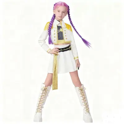 K-POP Star Cosplay Costume, Black Stage Performance Outfit - 7
