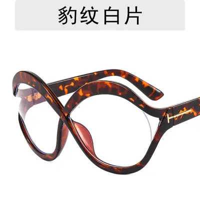 Round Large Frame T-Shape Sunglasses, Crossover Style - 12
