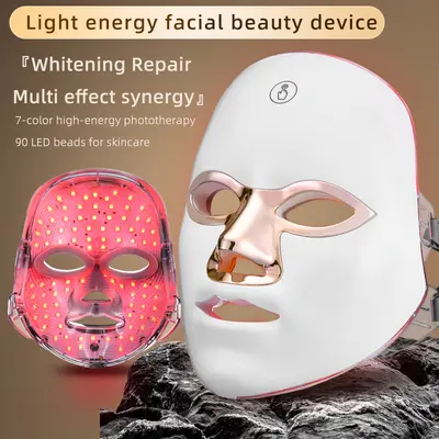Heimschönheitsgerät Gesichtsmaske Spektrometer Hautpflege Rot- und Blaulicht Akne-Entferner LED-Farblich Aufladbar Photon-Verjüngung