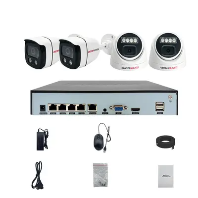 POE-Sicherheitskamerasystem 4K hochauflösende Nachtsichtaufzeichnung Monitor 4-Kanal-Farbkamera für Haus- und Außenbereich - 7