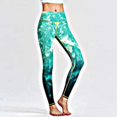 Printed Women's Yoga Pants, High-Waist, Quick-Dry Long Leggings - 11