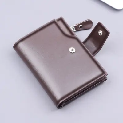 Vertical Men's Wallet, Short Trifold Leather Wallet with Multiple Card Slots - 5