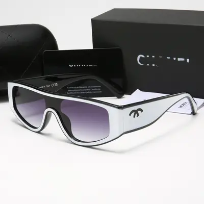 Xiaoxiang Jia CH6057 Sunglasses, Black, White Panda Design, Narrow Frame - 9