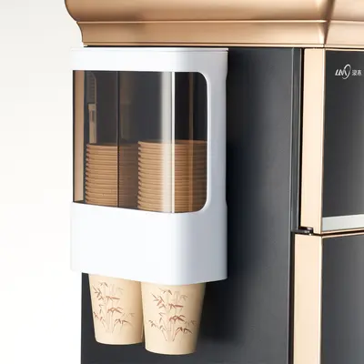 Plastic disposable storage cup holder cup receiver paper cup water dispenser dustproof water cup holder wall-mounted double-tube storage shelf - 7