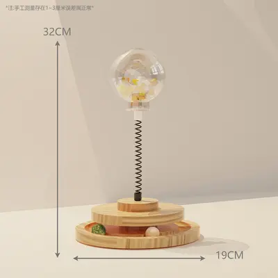 Solid Wood Rotating Cat Toy and Pet Treat Dispensing Ball, Roly-Poly - 9
