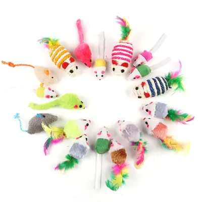 Plush Mouse Interactive Cat Toy with Bell - 6