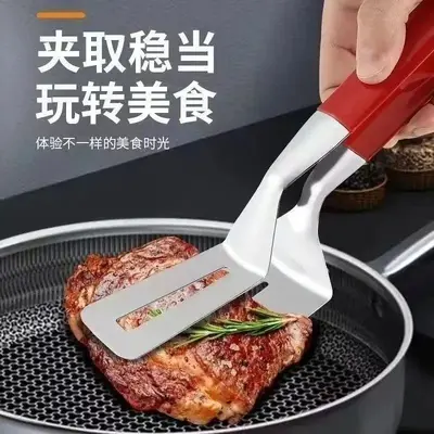 304 paslanmaz çelik biftek spatula barbekü maşa ızgara balık maşa yiyecek maşa mutfak ekmek gözleme Kore barbekü kızarmış balık maşa - 8