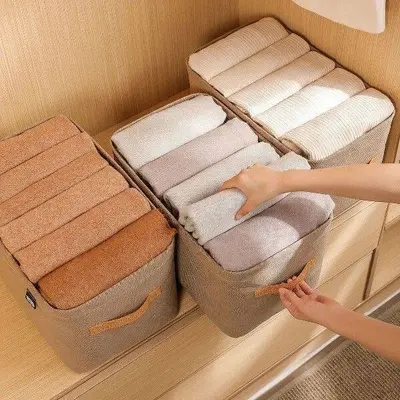 Foldable steel ring fabric storage box - 3