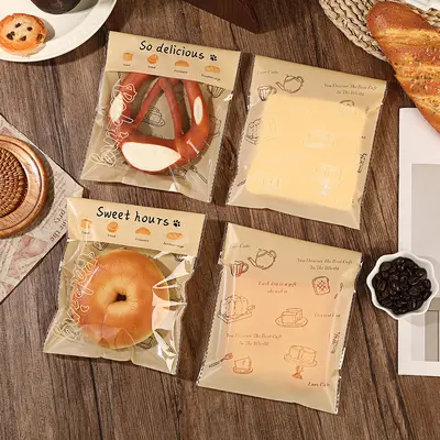 Resealable Bread Bags for Bagels, Toast and Donuts, Semi-Transparent, Self-Adhesive - 11
