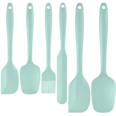 Yüksek Sıcaklık Dirençli Silikon Kazıyıcı Seti 6'lı Paket Krem Tek Parça Kazıyıcı Spatula Fırça Çeşitli Boyutlarda Silikon Mutfak Aletleri - 8