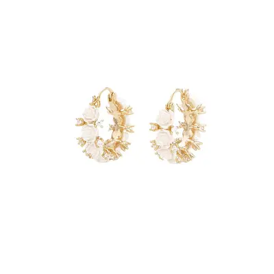 Rose Cubic Zirconia Earrings, Elegant