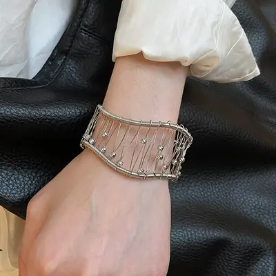 Silver bracelet rhinestone minimalist fashion women's jewelry