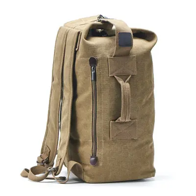 Herren-Rucksack, großes Fassungsvermögen, Leinenstoff, für Reise und Sport - 10