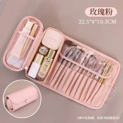 亚马逊PU化妆刷收纳包可折叠纹绣工具眉笔工具包旅行化妆刷包储物 - 8