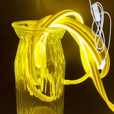 USB Neon Işık Şerit, 5V, Kısılabilir, Su Geçirmez, Sıcak Beyaz