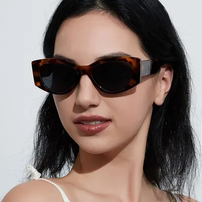 Trendy European and American retro tortoiseshell cat-eye sunglasses, new fashion sunglasses for men and women