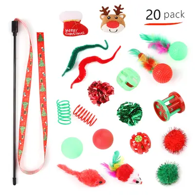 Weihnachts-Katzenspielzeug-Set - 12
