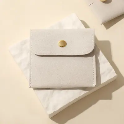 Ultra-suede Flocked Jewelry Bag Portable Travel Jewelry Pouch Premium Velvet Jewelry Storage Bag - 11