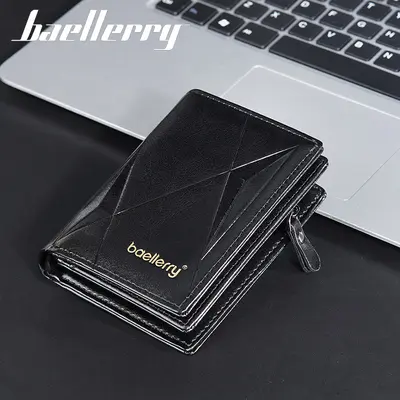 baellerry Men's Short Wallet, Zipper, Multi-Card Slots, Retro - 2