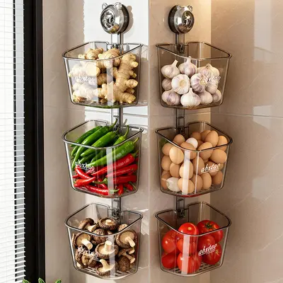 Kitchen spice storage box, wall-mounted suction cup