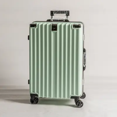 Koffertasche mit Rädern, moderner Aluminiumrahmen-Koffer, universal rollbar, 24 Zoll, für Studentinnen, 26 Zoll, strapazierfähig, trendy, Zahlenschloss, Ledertasche - 11