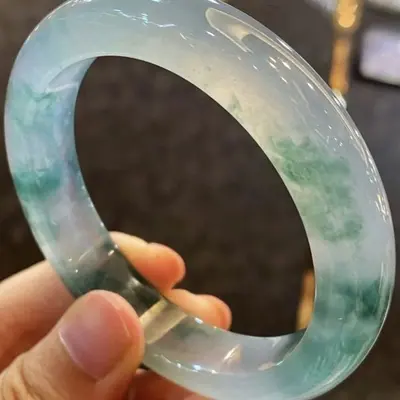 Green jade bracelet natural ice flower pattern - 3