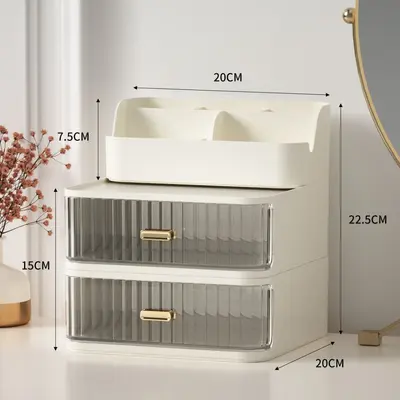 Luxury cosmetic storage box with drawers, dustproof - 11