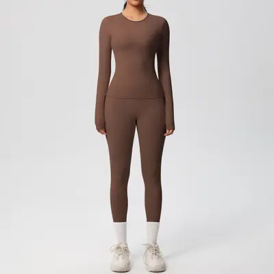 Yoga-Set eng anliegend, beidseitig geraut, 8-teilig - 7